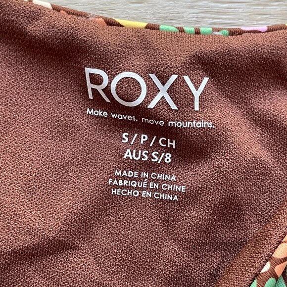 NEW Roxy Womens Small Floral Bikini Set All About Sol Bralette High Waist Bottom - Picture 4 of 9